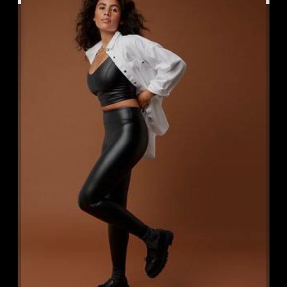 aerie Pants - OFFLINE By Aerie Real Luxe Faux Leather Legging Black